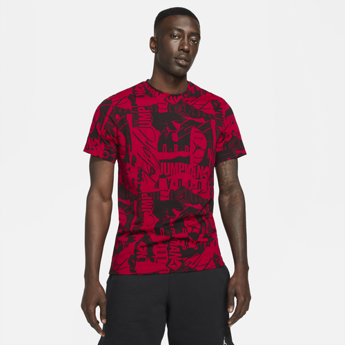 

Jordan Mens Jordan Jumpman Flight AOP T-Shirt - Mens Black/Gym Red Size S