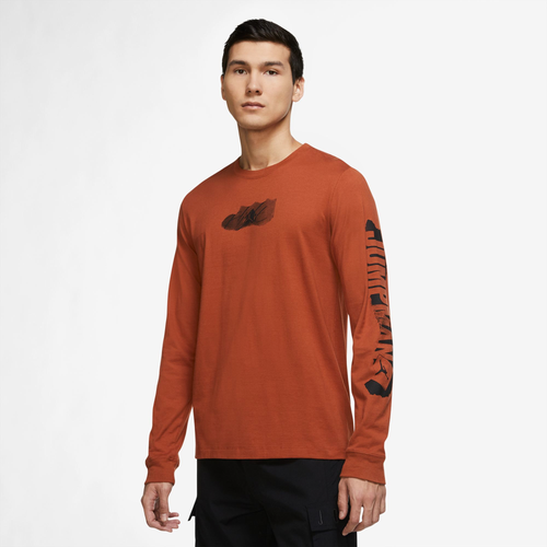 

Jordan Mens Jordan Jumpman Flight Long Sleeve T-Shirt - Mens Brown/Black Size L
