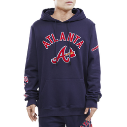 Men's - Pro Standard Braves Stacked Logo Hoodie - Navy/Navy