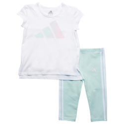 Girls' Infant - adidas Brushed Tiger Leggings Set - White/Green