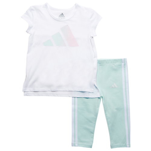 

Girls Infant adidas adidas Brushed Tiger Leggings Set - Girls' Infant White/Green Size 24MO