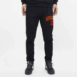 Men's - Pro Standard Hawks Stacked Logo Hoodie - Black/Black
