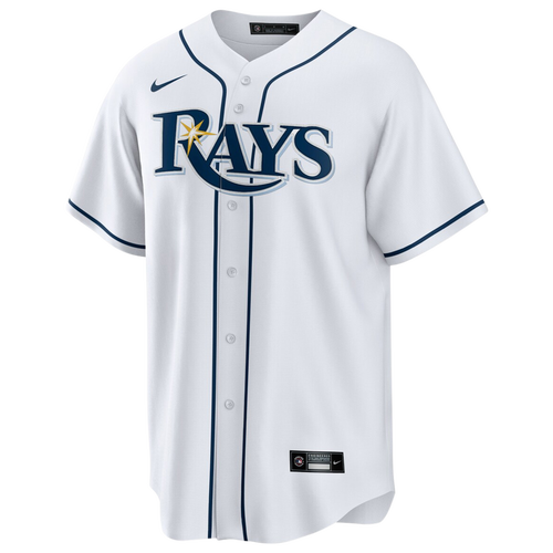 

Nike Mens Tampa Bay Rays Nike Rays Replica Team Jersey - Mens White/White Size S