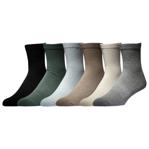 Lckr Mens  6 Pack Basic Quarter Socks In Multi