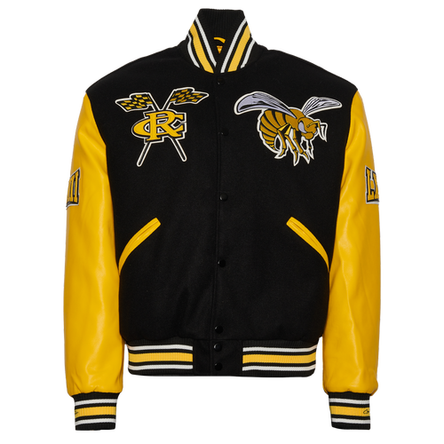 

Campus Remix Mens Campus Remix Alabama State University Varsity Jacket - Mens Black/Gold Size S