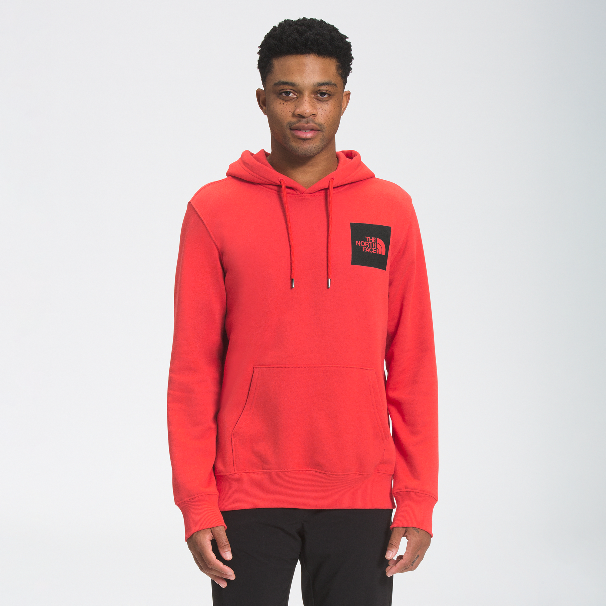 north face black and red hoodie