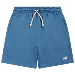 Boys' Grade School - New Balance French Terry Fleece Short - White/Blue