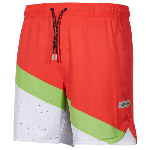 

Legends Mens Legends Luka 7" Linerless Shorts - Mens Firey Red/Lime Burst/White Size L