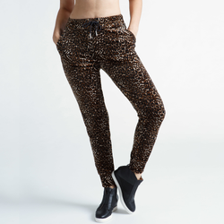 Women's - Juicy Couture Velour Cheetah Joggers - Black/Grey