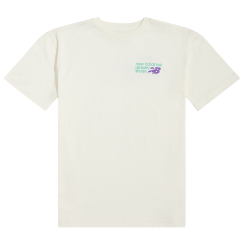 New Balance Graphic T-Shirt - Boys' Grade School White/Purple Size S