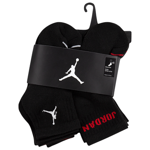 Jordan Boys Legend Ankle 6 Pack Socks Black Black Size M