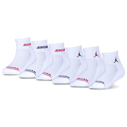 Boys' Grade School - Jordan Legend Ankle 6-Pack Socks - White/White