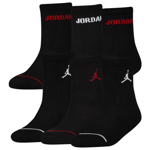 

Jordan Boys Jordan Legend Crew 6-Pack Socks - Boys' Grade School Black/Black Size XS
