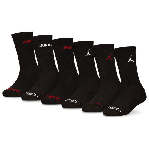 

Boys Jordan Jordan Legend Crew 6-Pack Socks - Boys' Grade School Black/Black Size M