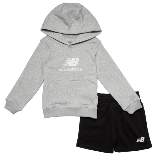 Boys New Balance Hoodie Short Set - Boys' Toddler Black/Gray Size 3T