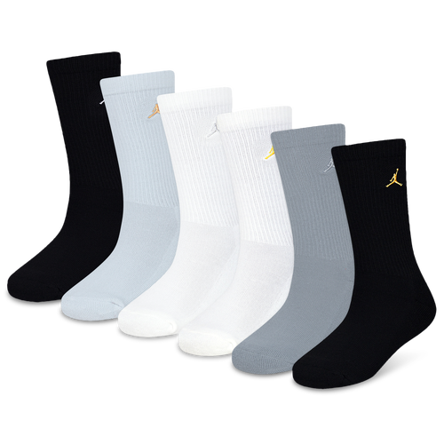  - Jordan Legend Crew Socks 6-Pack - Gold/Grey Black