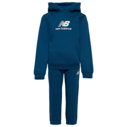 Boys' Preschool - New Balance Stacked Logo Fleece Set - Streamsong/White