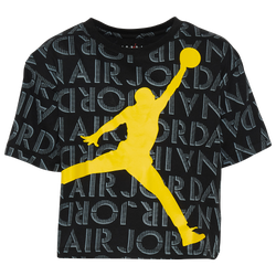 Girls' Grade School - Jordan AJ4 Lightning All Over Print T-Shirt - Black/Black