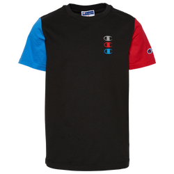 Boys' Grade School - Champion Triple Stacked T-Shirt - Black/Blue