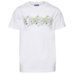 Boys' Grade School - Champion Watercolor Script Knockout T-Shirt - White/Multicolor