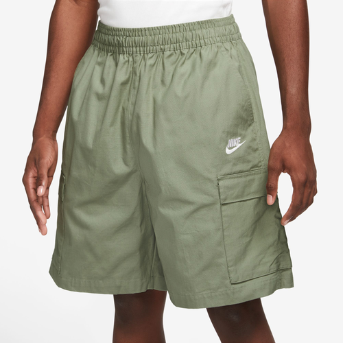 Shop Nike Mens  Club Cargo Shorts In Green/white/white