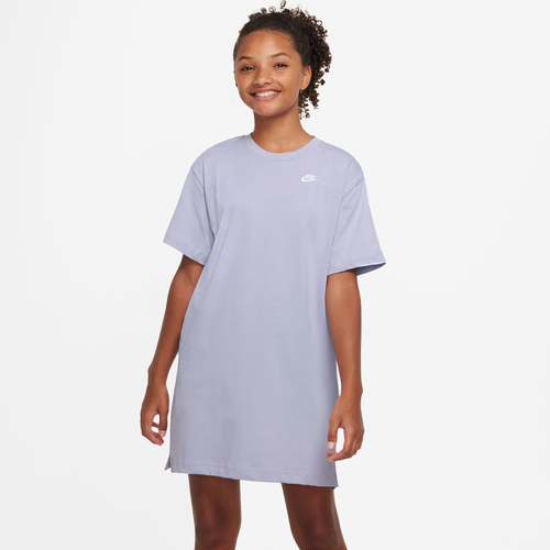 

Girls Nike Nike NSW T-Shirt Dress - Girls' Grade School Oxygen Purple/White Size S