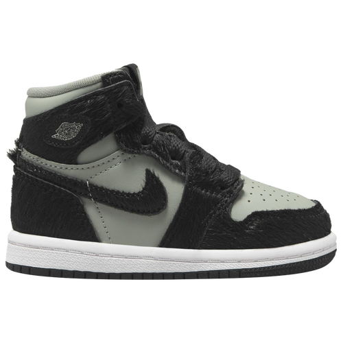 

Jordan Girls Jordan Retro 1 High OG - Girls' Toddler Basketball Shoes Grey/Black/White Size 03.0