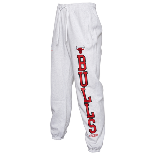 

Nike Mens Chicago Bulls Nike Bulls Fleece Courtside Graphic Pants - Mens Birch Heather/White/University Red Size XL