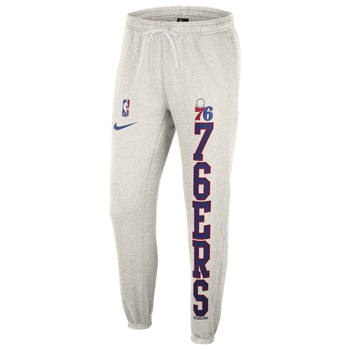 

Nike Mens Nike 76ers Fleece Courtside Graphic Pants - Mens Birch Heather/White/Rush Blue Size S