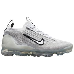 Boys' Grade School - Nike Vapormax 21 - White/Black/Metallic Silver