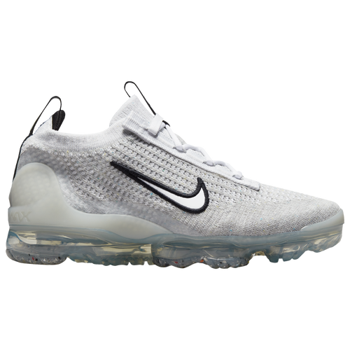 Shop Nike Boys  Vapormax 21 In White/black/metallic Silver