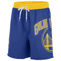 Men's - Nike Warriors Courtside 75 Fleece Shorts - Blue/Yellow