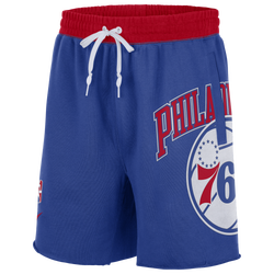 Men's - Nike 76ers Courtside 75 Fleece Shorts - Blue/Red