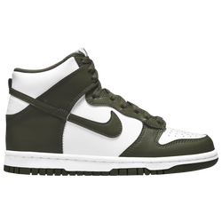 Boys' Grade School - Nike Dunk High - White/Cargo Khaki