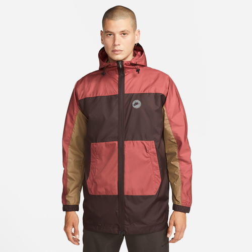 Nike Mens  Spu Woven Jacket In Brown Basalt/dark Driftwood