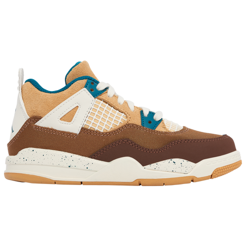 

Jordan Boys Jordan Retro 4 - Boys' Preschool Basketball Shoes Wheat/Blue/Brown Size 12.0