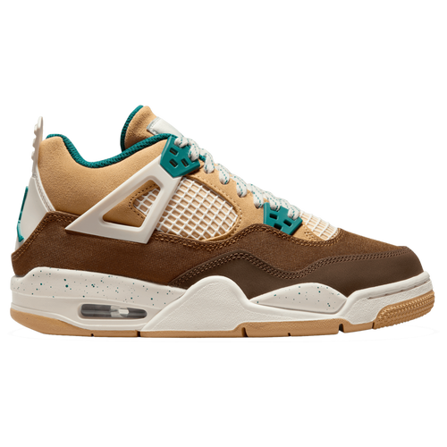 

Boys Jordan Jordan Retro 4 - Boys' Grade School Basketball Shoe Brown/Wheat/Blue Size 04.0