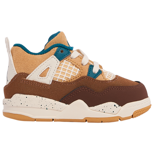 

Jordan Boys Jordan Retro 4 - Boys' Toddler Basketball Shoes Brown/Beige/Blue Size 06.0