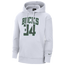 Nike Bucks Essential Name & Number Pullover Hoodie - Men's White/Green