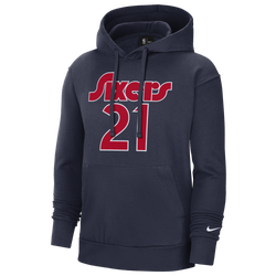Men's - Nike 76ers Essential Name & Number Pullover Hoodie - Navy/Red