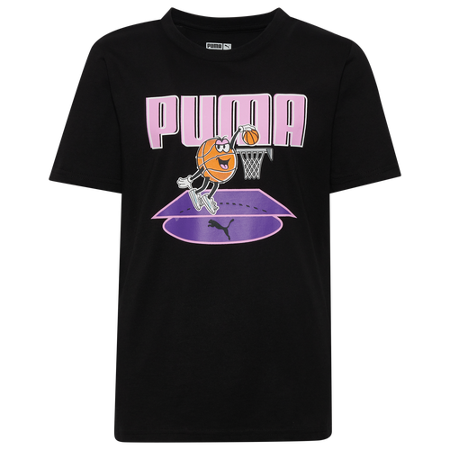  - PUMA Ball Court Graphic T-Shirt - Black/Pink