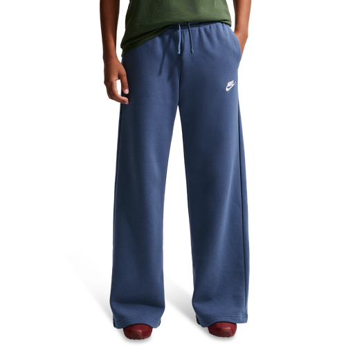 Nike NSW Club Fleece Mid Rise Pants Wide - Nike White/Mystic Navy