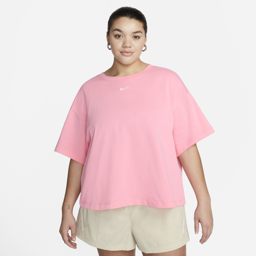 

Nike Womens Nike NSW Plus Size Tee Essential Boxy - Womens Coral Chalk/White