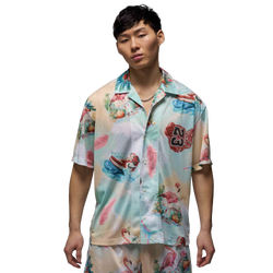 Men's - Jordan Essential SMR PK Printed Camp Top - Sail/Carolina