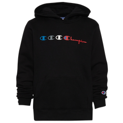 Boys' Grade School - Champion Vintage Script Horizon Fleece Pullover Hoodie - Black/Red