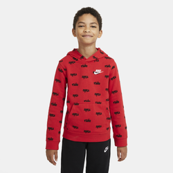 Boys' Grade School - Nike Script Pullover Hoodie - Red/White