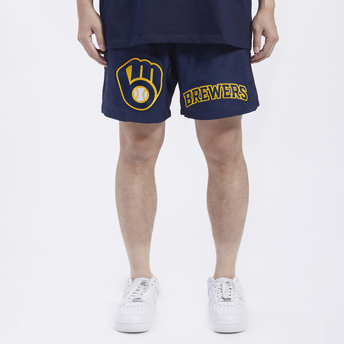 

Pro Standard Mens Pro Standard Milwaukee Brewers Dbl Logo Woven Short - Mens Navy/Navy Size XXL