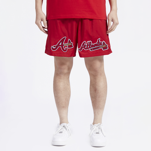 

Pro Standard Mens Pro Standard Atlanta Braves Dbl Logo Woven Short - Mens Red/Red Size XL