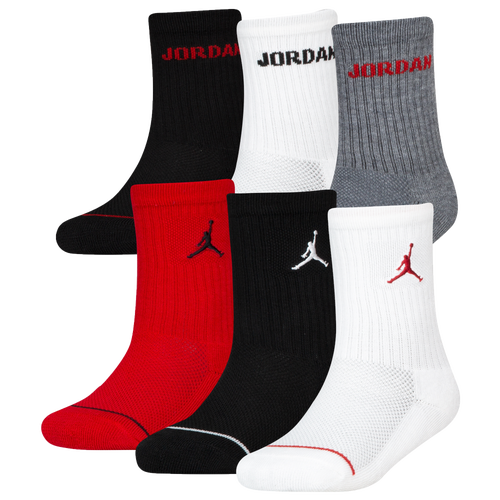 

Boys Jordan Jordan Legend Crew Socks 6-Pack - Boys' Grade School Red/Black/White Size M