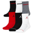 Jordan Legend Crew Socks 6-Pack - Boys' Grade School Black/Red/White